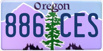 OR license plate 886CES