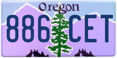 OR license plate 886CET