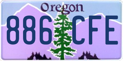 OR license plate 886CFE