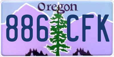 OR license plate 886CFK