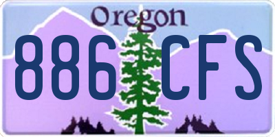 OR license plate 886CFS