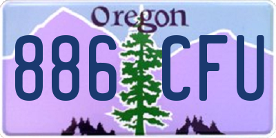 OR license plate 886CFU