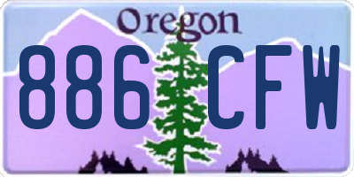 OR license plate 886CFW