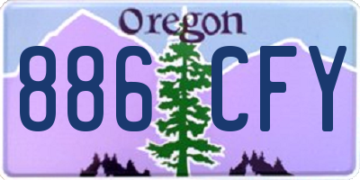 OR license plate 886CFY