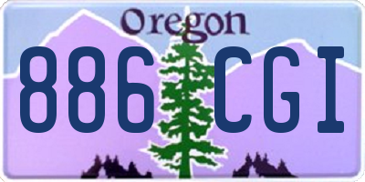 OR license plate 886CGI