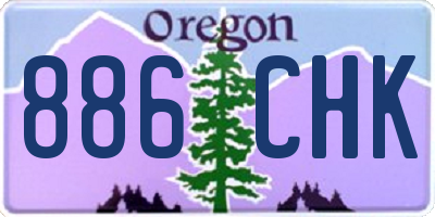 OR license plate 886CHK