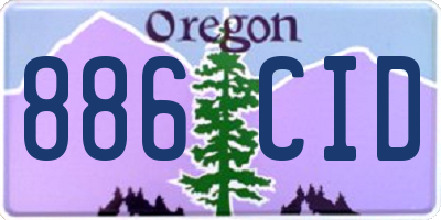 OR license plate 886CID