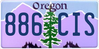 OR license plate 886CIS