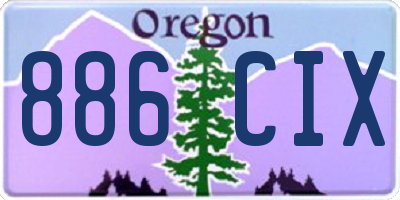 OR license plate 886CIX