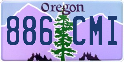 OR license plate 886CMI