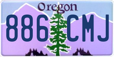 OR license plate 886CMJ