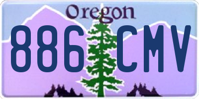 OR license plate 886CMV
