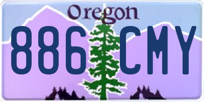 OR license plate 886CMY