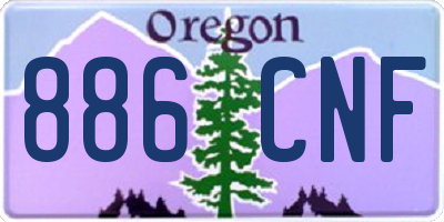 OR license plate 886CNF