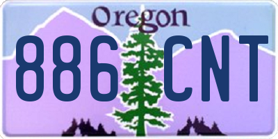 OR license plate 886CNT