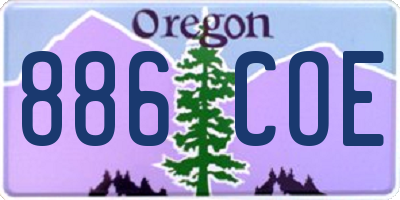 OR license plate 886COE