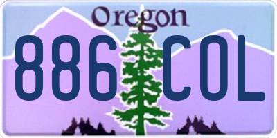 OR license plate 886COL