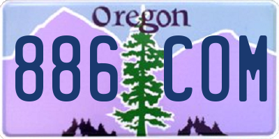 OR license plate 886COM