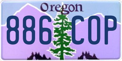 OR license plate 886COP
