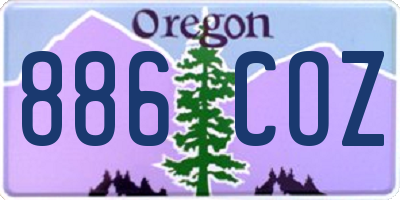 OR license plate 886COZ