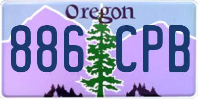 OR license plate 886CPB