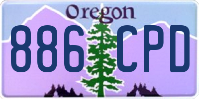 OR license plate 886CPD