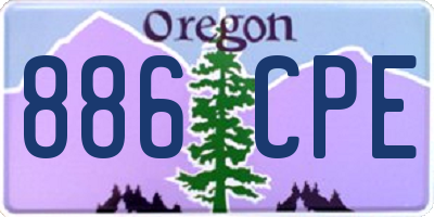 OR license plate 886CPE