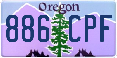 OR license plate 886CPF