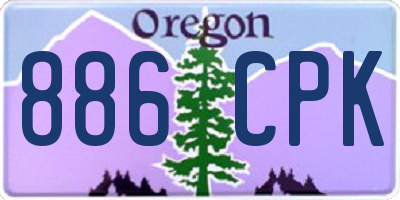 OR license plate 886CPK