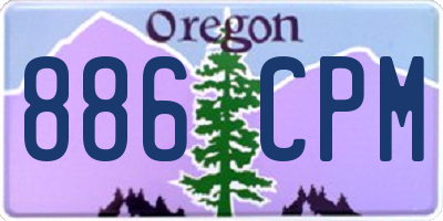 OR license plate 886CPM