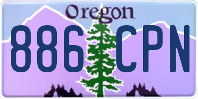 OR license plate 886CPN