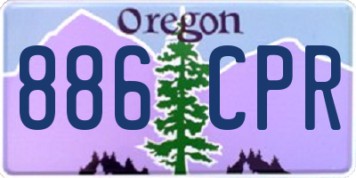 OR license plate 886CPR