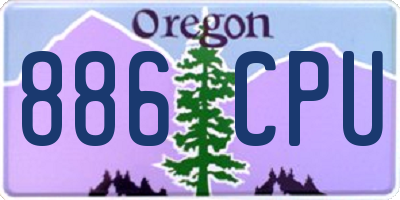 OR license plate 886CPU
