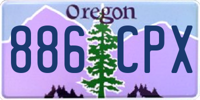 OR license plate 886CPX