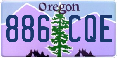 OR license plate 886CQE