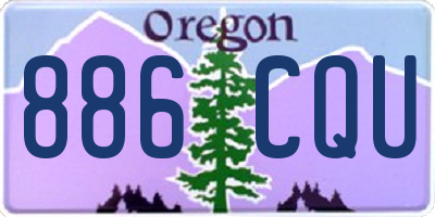 OR license plate 886CQU