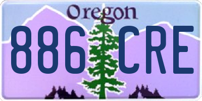 OR license plate 886CRE