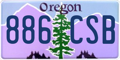 OR license plate 886CSB