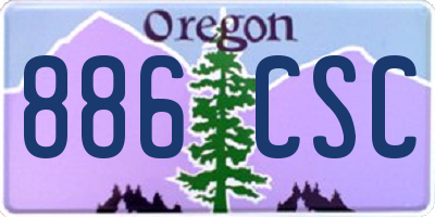 OR license plate 886CSC