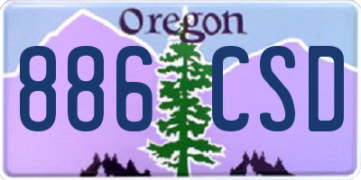OR license plate 886CSD