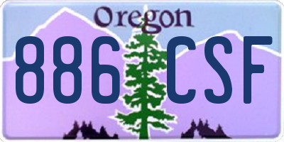 OR license plate 886CSF