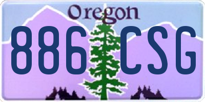 OR license plate 886CSG