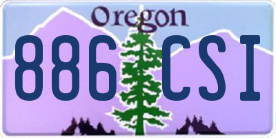 OR license plate 886CSI