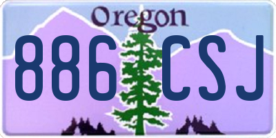 OR license plate 886CSJ
