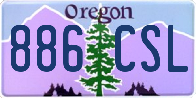 OR license plate 886CSL