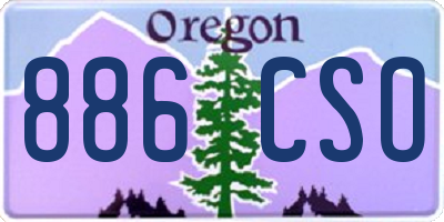 OR license plate 886CSO