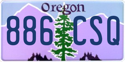OR license plate 886CSQ