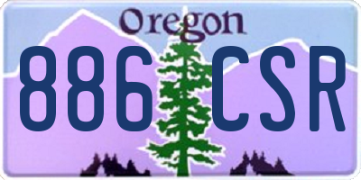 OR license plate 886CSR