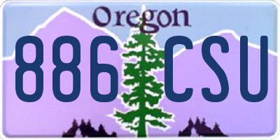 OR license plate 886CSU