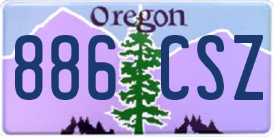 OR license plate 886CSZ
